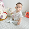 小萌兔嬰兒長(cháng)筒襪子夏季薄款寶寶中筒襪過(guò)膝防蚊嬰幼兒長(cháng)襪純色透氣無(wú)骨 C白綠灰3雙盒裝 M碼6-18個(gè)月（適合腳長(cháng)12-14CM； 曬單實(shí)拍圖