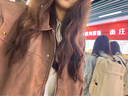 燦圖美拉德夾克皮衣外套女春秋季新款美式潮流cleanfit寬松休閑上衣服 棕色 XL 曬單實拍圖