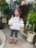 班喜迪女童棉服外套冬裝2025新款洋氣兒童加絨夾棉連帽棉衣冬季寶寶棉襖 米色 100 cm 曬單實(shí)拍圖