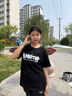 MMOPTOP個(gè)性字母印花短袖T恤男士夏季純棉寬松半袖潮流上衣M0028黑色M 曬單實(shí)拍圖
