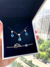 rarebeauty【套裝生日禮物送女友老婆】項鏈女銀飾品藍托帕寶石吊墜 項鏈+耳釘+摩羯座手鏈 曬單實(shí)拍圖