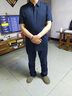 袋鼠高檔襯衫男短袖冰絲夏季薄款純色男士襯衣商務(wù)休閑男裝免燙抗皺 孔雀藍(lán) XL/175 曬單實拍圖