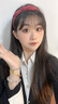 向晚 可愛優(yōu)雅蝴蝶結(jié)發(fā)箍女百搭頭飾外出壓碎發(fā)頭箍發(fā)箍 酒紅色 曬單實拍圖