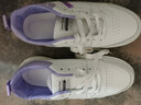 九寸陽(yáng)光板鞋男休閑小白鞋男鞋休閑男鞋皮鞋男青少年學(xué)生板鞋防臭運動(dòng)鞋 小白潮鞋白紫色 41 曬單實(shí)拍圖