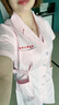 迪塞雅長(cháng)袖美容院工作服紋繡服護士服秋冬粉色服裝美容師足療店老師服裝幼兒園 純粉女款(短袖） L 曬單實(shí)拍圖