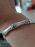 祥銀居百搭竹子開(kāi)口足銀手鐲 竹節日韓時(shí)尚銀鐲子 七夕情人節禮物銀飾品 大款 適合手腕17-20cm 60克 曬單實(shí)拍圖