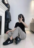 墨瑤2025高顏值小白鞋女小眾韓版百搭復(fù)古面包鞋國潮休閑鞋運(yùn)動(dòng)滑板鞋 黑色 39 曬單實(shí)拍圖