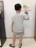 曼妮朵男童睡衣春秋新款純棉長袖兒童男孩大童全棉青少年薄款家居服套裝 N8801【雙長】 175 加大版L碼【120-135斤】 曬單實拍圖