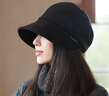 JIASHENGXI帽子女韓版日系秋冬季堆堆帽子女休閑優(yōu)雅英倫百搭漁夫帽馬術(shù)帽潮 黑色 均碼 曬單實(shí)拍圖