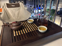 檀源黑檀木茶盤家用儲(chǔ)水式大號(hào)功夫茶具紅木瀝水茶海茶托實(shí)木干泡茶臺(tái) 黑檀木五福茶盤【51*32*8cm】 曬單實(shí)拍圖