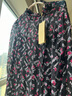 PORTS寶姿 新品女裝復古小立領長袖襯衫LN9B010JPS019 黑色印花 XL (10) 曬單實拍圖