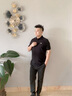 沙馳SATCHI男裝2024夏款輕薄透氣冰爽親膚抗皺易打理多巴胺系列商務短袖polo 黑色 2XL (54) 曬單實拍圖