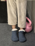 槿城加絨加厚地板襪女室內(nèi)居家襪子地板鞋大人襪套秋冬兒童防滑底棉襪 翻毛藍(lán)色 1雙 43-45（28cm） 曬單實(shí)拍圖