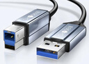 秋葉原(CHOSEAL高速USB3.0打印機數據線公對母 AM/BM 方口移動硬盤盒顯示器傳真機頂盒電源數據連接線 方口打印機線 5米黑色接頭 曬單實拍圖