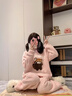 另約半邊絨睡衣女款冬季加厚加絨珊瑚絨日系可愛(ài)簡(jiǎn)約風(fēng)套裝冬天家居服 T0795 松鼠 L 曬單實(shí)拍圖