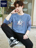 TEEK潮流印花長(cháng)袖t恤男生上衣服 2025男裝時(shí)尚青少年內搭秋季體恤小衫 【純棉款】HC22V經(jīng)典藍 S 曬單實(shí)拍圖