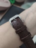 宝灿 真皮手表带适用于天梭1853浪琴表带男女表链针扣配件通用于dw美度欧米茄阿玛尼CK罗西尼卡西欧 银色针扣-棕色棕线 16mm 实拍图
