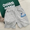 真維斯（Jeanswest）男孩褲子男童夏季2023新款中大童6-14歲純棉戶(hù)外薄款休閑運動(dòng)短褲 灰 看書(shū)宇航員x-藍 J火箭字母 150 曬單實(shí)拍圖