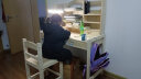 亿贝思儿童实木书桌书柜组合学生学习书桌子松木家用可升降桌椅套装写字 大书架A款原木：120桌椅一套 实拍图