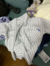 金布?。↗INBUDING）夏季兒童襯衫2022春夏新品男童豎條紋翻領(lǐng)襯衣中大童兒童韓版長(cháng)袖 條紋-白色襯衣 130 曬單實(shí)拍圖