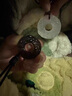 GJXBP玉髓黑曜石貔貅平安扣吊墜情侶項(xiàng)鏈男女款掛繩情人節(jié)生日禮物 白玉髓款+黑曜石款 曬單實(shí)拍圖