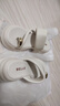 百麗（Belle）休閑人字拖鞋女真皮粗跟增高夾腳涼鞋B1782BT4 米白 36 (230mm) 曬單實(shí)拍圖