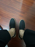 沙馳男鞋休閑鞋春秋季透氣老北京布鞋輕便一腳蹬懶人鞋軟底爸爸鞋子潮 黑色 40 【皮鞋碼】 曬單實(shí)拍圖