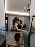VENI MASEE女士提臀內(nèi)褲無(wú)痕美臀褲束腰收腹褲美體收胯短褲頭翹臀褲安全褲 黑色  M碼【建議體重80-105斤】 曬單實(shí)拍圖