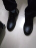 SDEP冬季高幫棉鞋頭層牛皮軟皮厚底商務(wù)休閑皮鞋加絨加棉保暖短靴 黑色（棉鞋） 40 曬單實拍圖