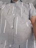 軒萊雅（XUANLAIYA）夏天短袖襯衫男士格子衫外套新款商務(wù)休閑韓版修身青年襯衣男潮流 灰色 3XL 曬單實(shí)拍圖