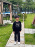 LI-NING KIDS李寧男童套裝兒童春秋圓領套頭圓領休閑百搭衛(wèi)衣衛(wèi)褲男女童兩件套 藍色套裝 150 曬單實拍圖