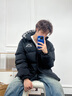 卡帕（Kappa）背靠背保暖羽絨服男2024新款冬季連帽防寒服外套男款潮K0E72YY01D 黑色 M 曬單實(shí)拍圖