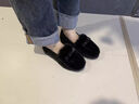 冬季棉鞋女軟底毛毛鞋平底媽媽鞋一腳蹬休閑鞋防滑保暖冬鞋豆豆鞋 黑色蝴蝶結 39 【建議買(mǎi)大一碼】 曬單實(shí)拍圖