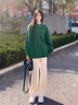 棉致直筒闊腿褲子女春秋季新款寬松小個(gè)子高腰休閑褲女士運(yùn)動(dòng)衛(wèi)褲 383米白色【高品質(zhì)23.5】 XL 115-130斤 曬單實(shí)拍圖