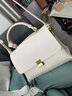維洛芬（VENOF）上班通勤包女斜挎媽媽包大氣質(zhì)輕奢單肩真牛皮醫生手提包生日禮物 白色 曬單實(shí)拍圖