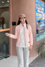 貓人（MiiOW）潮牌加絨衛(wèi)衣抓絨衣女男搖粒絨外套上衣服秋冬加厚珊瑚絨保暖開衫 ZZ23598水晶粉-女 立領(lǐng) M 曬單實(shí)拍圖