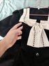 LISCN大碼微胖女生法式蝴蝶結(jié)顯瘦連衣裙女小眾設(shè)計(jì)感胖mm梨型身材裙子 黑色長 M 曬單實(shí)拍圖