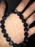 楚薇薇珍藏級海藍寶石手鏈女星光貓眼星空魔鬼藍冰透藍水晶手串男 魔鬼藍收藏級9.2mm 編號08553 曬單實(shí)拍圖
