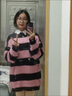 矜持范黑粉毛衣女春秋中長款寬松慵懶風(fēng)條紋針織衫2025新款上衣外穿 黑粉色 S 8095斤 曬單實(shí)拍圖