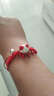 BJYL陶瓷小貓咪手鏈女學(xué)生小清新手工編織紅繩手串禮物送閨蜜森系手鏈 紅色 曬單實(shí)拍圖