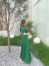 帝弗·潤馳2025夏新款法式高級感綠色波點(diǎn)超長(cháng)款連衣裙收腰及踝長(cháng)裙 圖片色 M 曬單實(shí)拍圖