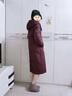 亦朵女裝白鵝絨羽絨服女中長款冬季品牌連帽加厚冬裝外套 深紅色  XL 曬單實拍圖