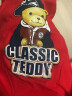 Classic Teddy精典泰迪童装儿童t恤男女童短袖T恤薄款半袖宝宝衣服夏装洋气上衣 棒球帽子熊织标短袖大红 120cm 实拍图