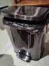 五月花垃圾桶全身优质410不锈钢脚踏带盖客厅厨房卫生间办公室12L钨钢黑 实拍图