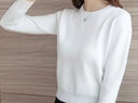 皮爾卡丹（pierre cardin）小個(gè)子針織打底衫女秋冬加絨加厚修身短款毛衣高腰保暖羊毛衫上衣 白色 S 曬單實(shí)拍圖