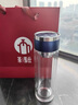 富光茶馬仕雙層玻璃杯便攜商務(wù)禮品茶杯透明過(guò)濾水杯子可印字 藍色-(雙層) 318ml 詳見(jiàn)顏色圖 曬單實(shí)拍圖