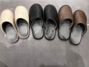 哲燁秋冬季牛皮面防水棉拖鞋女家居室內(nèi)厚底防滑帶絨冬天保暖居家鞋男 黑色 42-43 (290mm) 曬單實拍圖