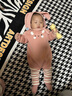 幼歌（YOUGE）嬰幼兒可愛(ài)動(dòng)物毛衣爬服2023新款寶寶舒適連體衣 粉白條紋打底褲 73cm 曬單實(shí)拍圖