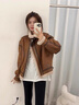 雅格羅伊綿羊皮真皮皮衣女皮毛一體羊羔毛毛外套秋冬季麂皮絨機(jī)車(chē)服夾克高 摩卡棕 L 120-135斤左右 曬單實(shí)拍圖