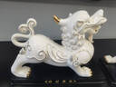 白色陶瓷貔貅擺件公母一對風(fēng)水招財皮丘家居客廳辦公室裝飾工藝品 款式一 左貔貅 白瓷描金 1件 曬單實(shí)拍圖